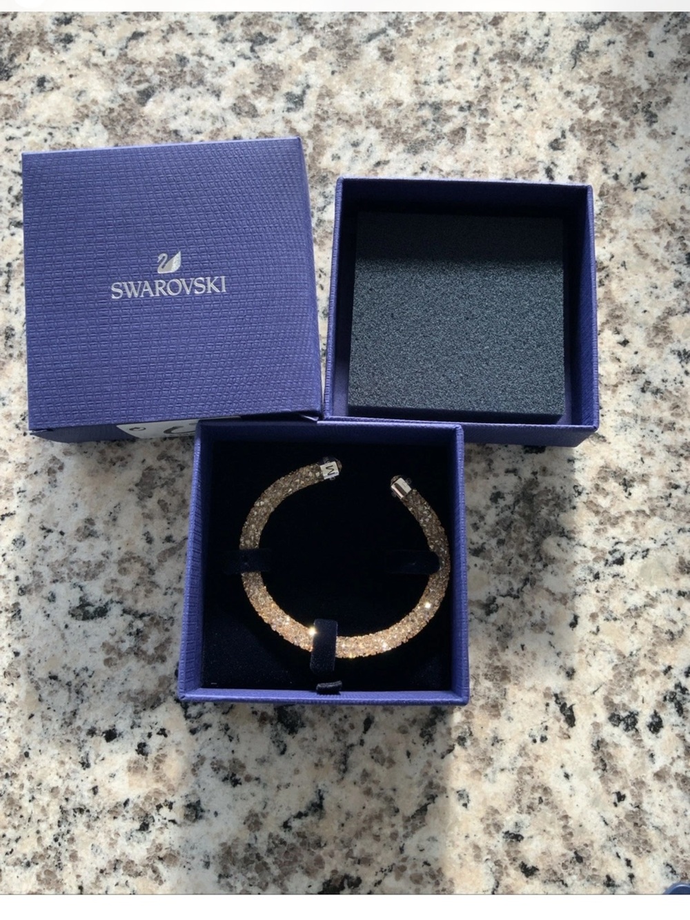 Swarovski Gold Crystal Dust Cuff Bracelet NWT